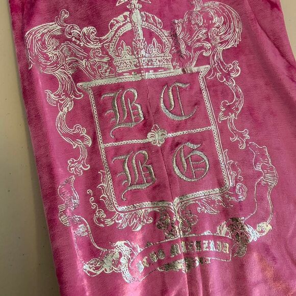 VINTAGE Y2K BCBG Pink Velour Hoodie Tracksuit - Picture 7 of 8